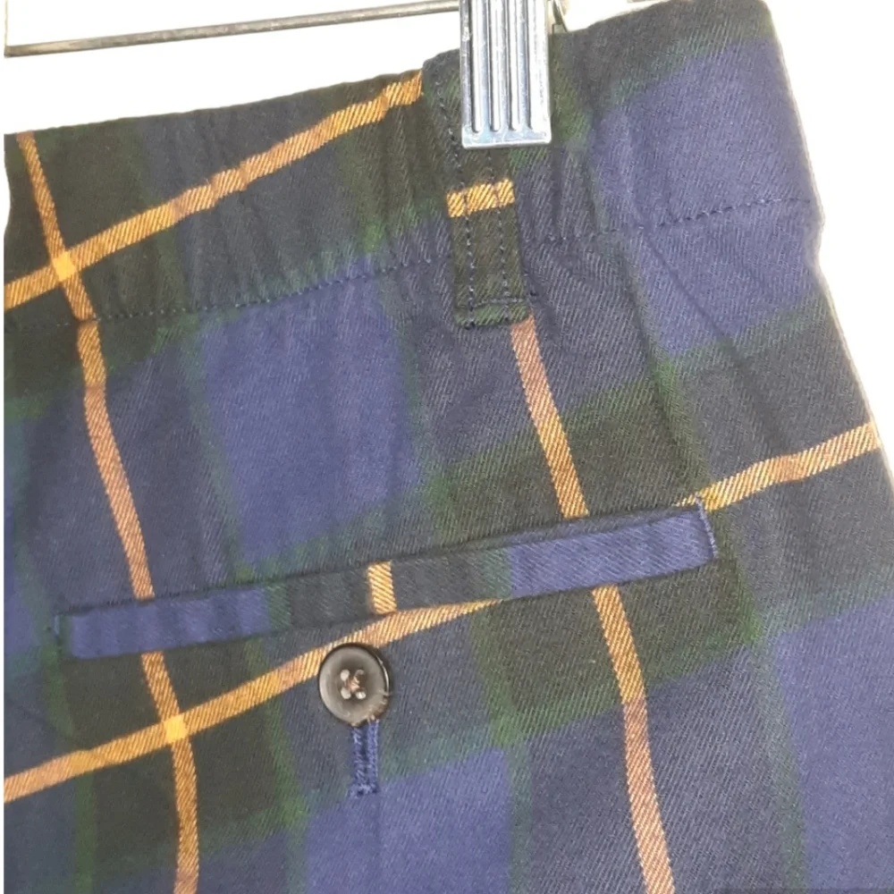 BONOBOS Plaid Golf Pants Trouser Straight Slim Leg Blue Green Yellow Men 30 X 26 - Picture 6 of 13